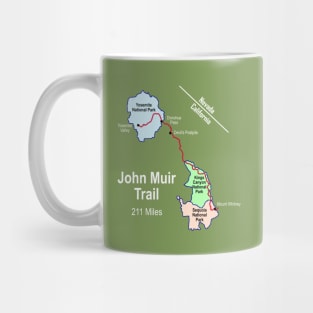John Muir Trail Route Map Mug